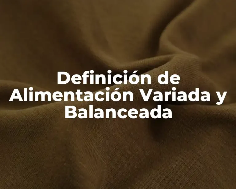 Definición de Alimentación Variada y Balanceada