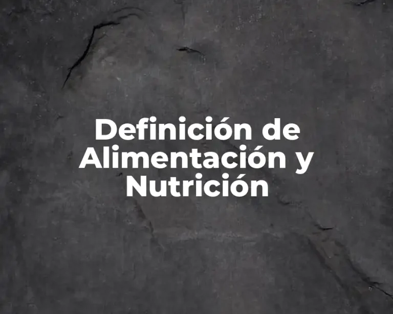 Definición de Alimentación y Nutrición