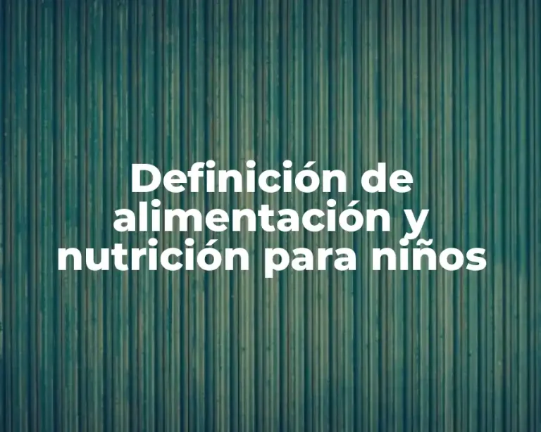 Definición de alimentación y nutrición para niños
