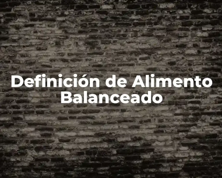 Definición de Alimento Balanceado