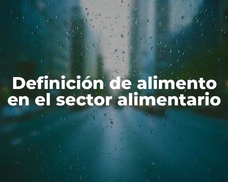 Definición de alimento en el sector alimentario
