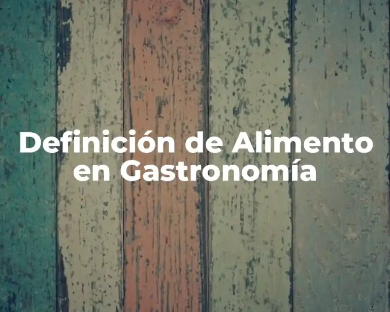 Definición de Alimento en Gastronomía