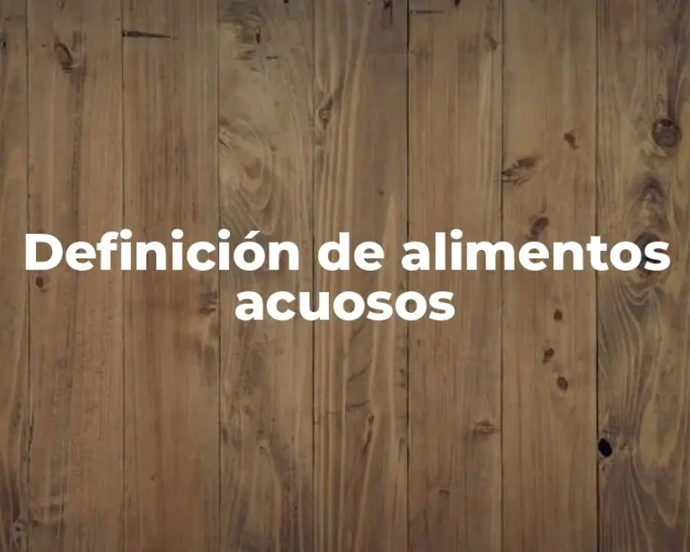 Definición de alimentos acuosos