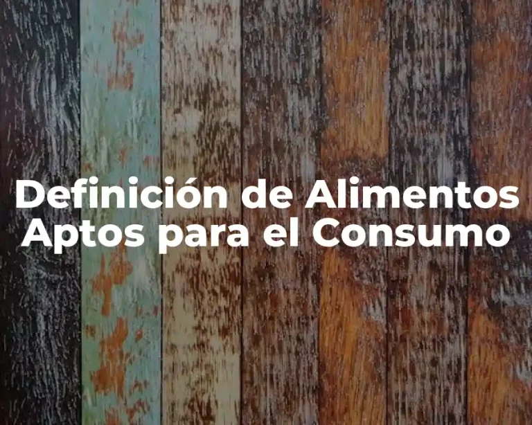 Definición de Alimentos Aptos para el Consumo