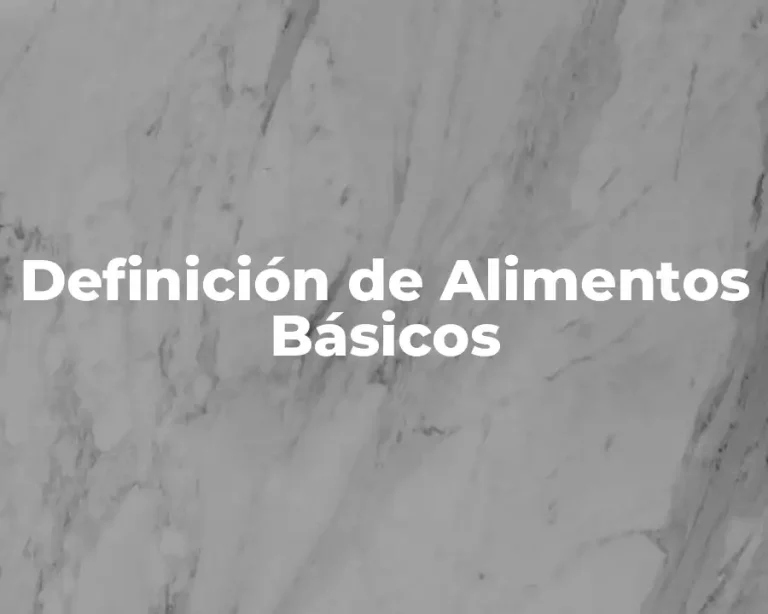 Definición de Alimentos Básicos