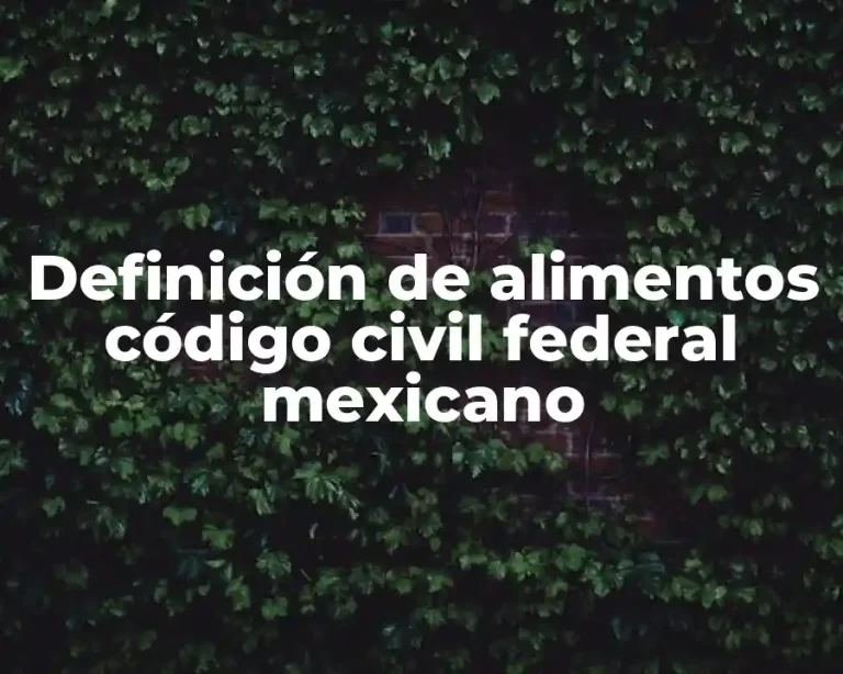 Definición de alimentos código civil federal mexicano