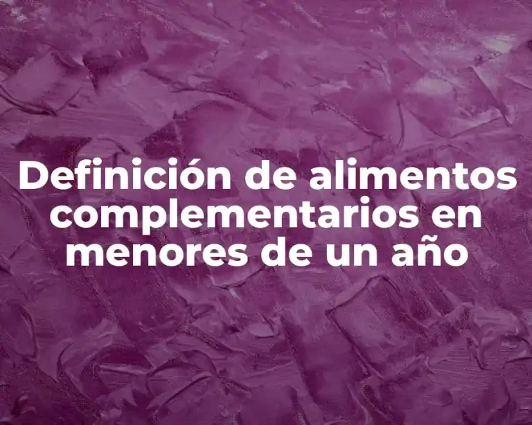 Definición de alimentos complementarios en menores de un año