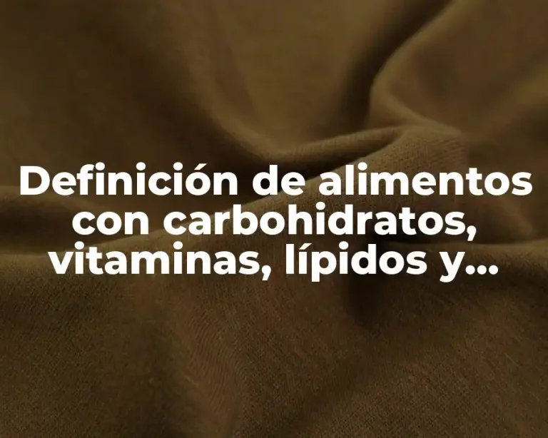 Definición de alimentos con carbohidratos, vitaminas, lípidos y proteínas