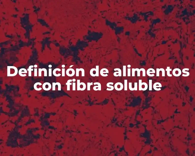 Definición de alimentos con fibra soluble