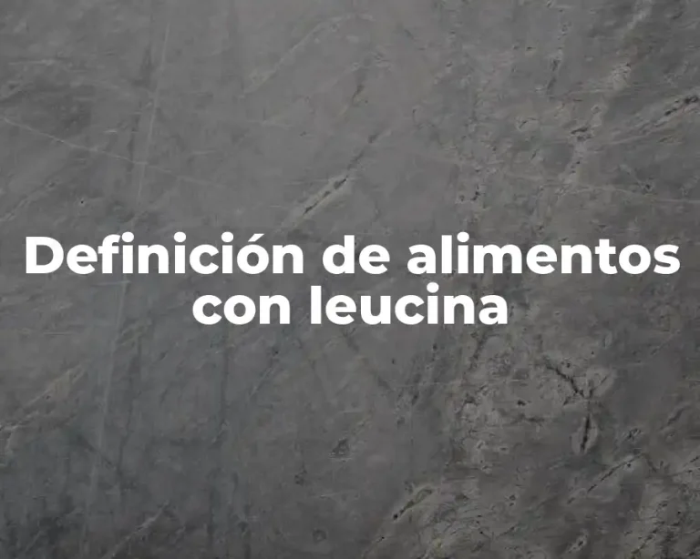 Definición de alimentos con leucina