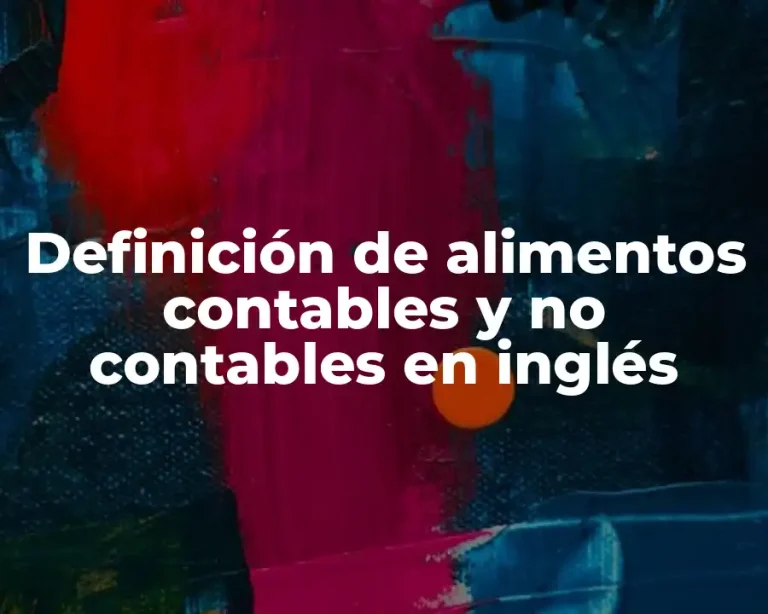 Definición de alimentos contables y no contables en inglés