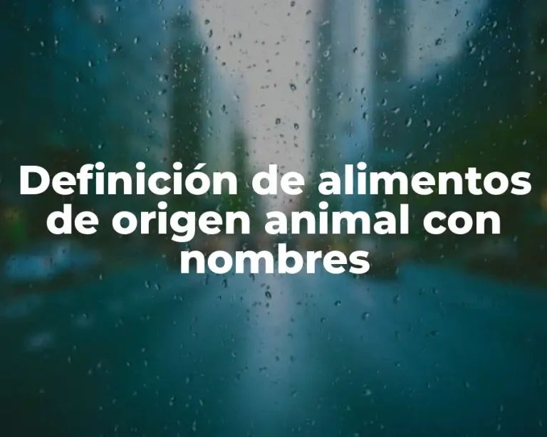Definición de alimentos de origen animal con nombres