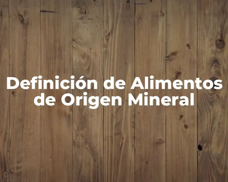 Definición de Alimentos de Origen Mineral