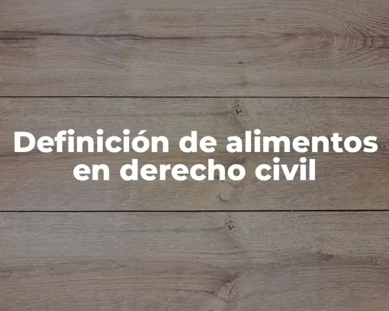 Definición de alimentos en derecho civil