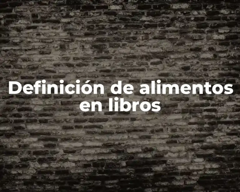Definición de alimentos en libros
