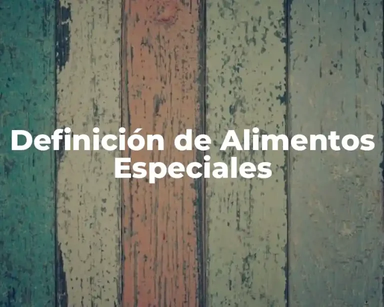 Definición de Alimentos Especiales