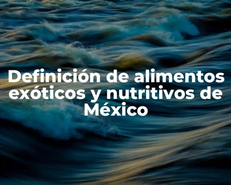 Definición de alimentos exóticos y nutritivos de México