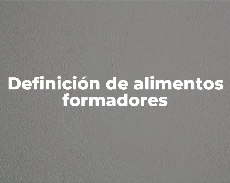 Definición de alimentos formadores