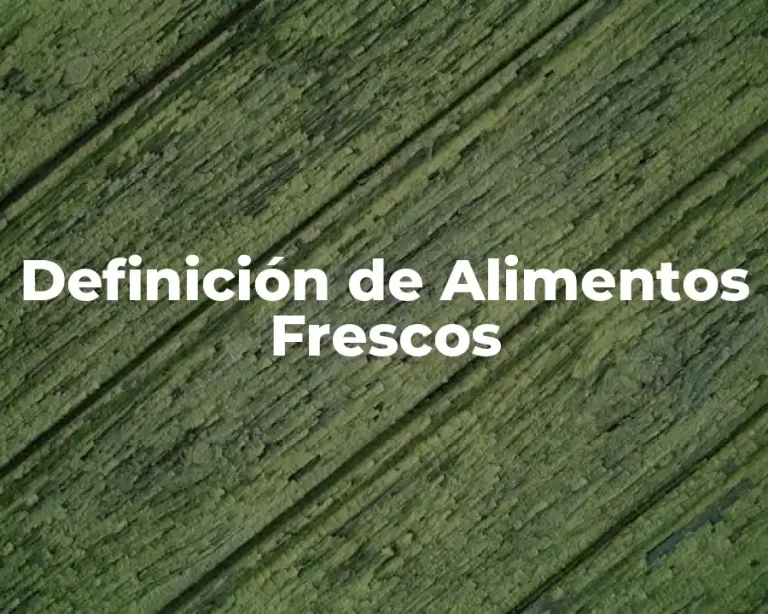 Definición de Alimentos Frescos