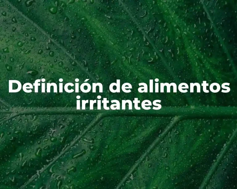 Definición de alimentos irritantes