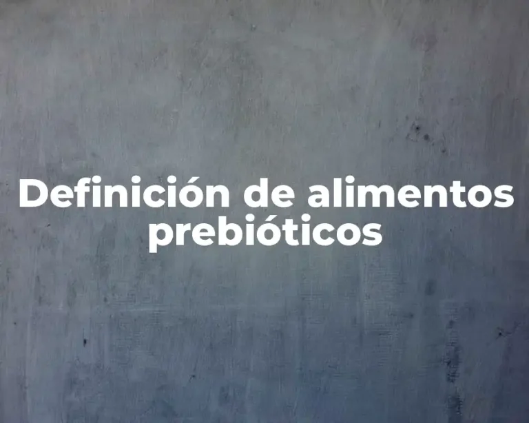 Definición de alimentos prebióticos