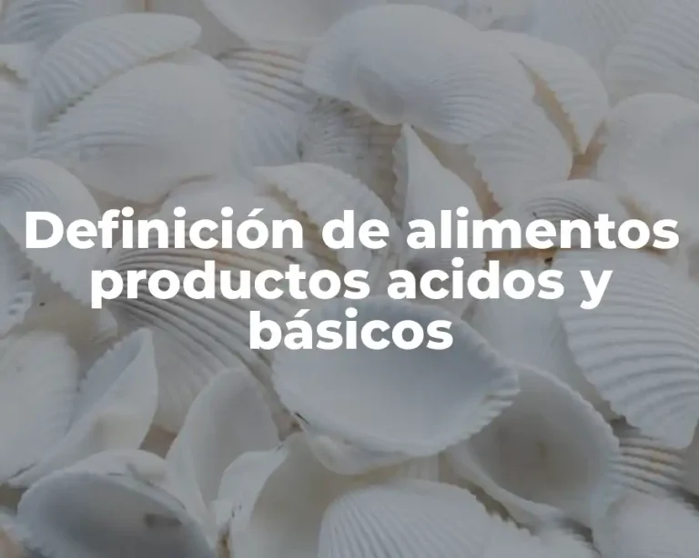 Definición de alimentos productos acidos y básicos