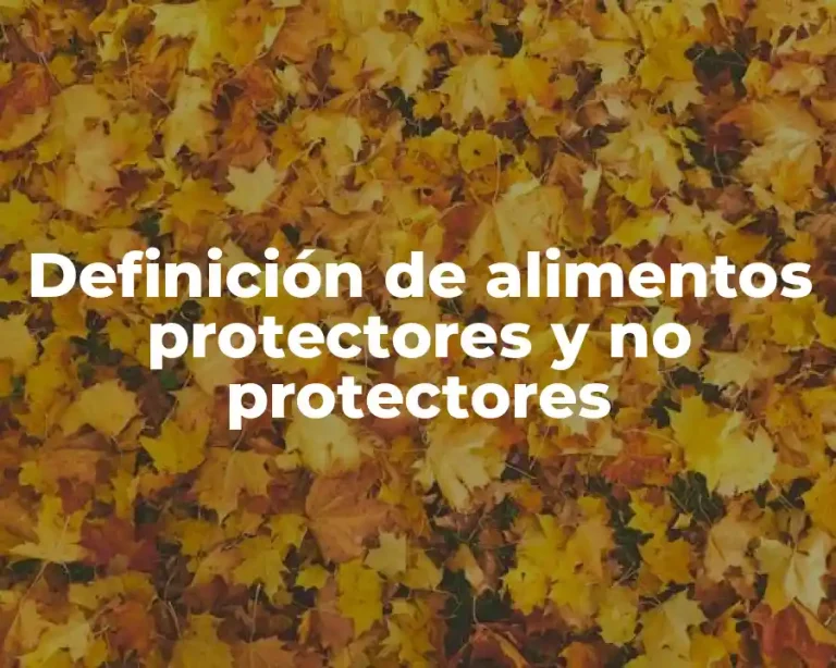 Definición de alimentos protectores y no protectores