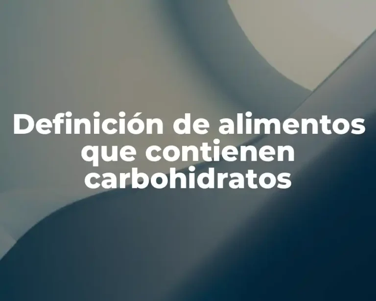 Definición de alimentos que contienen carbohidratos