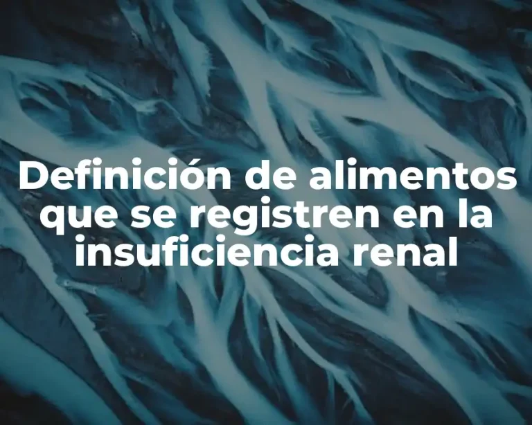 Definición de alimentos que se registren en la insuficiencia renal