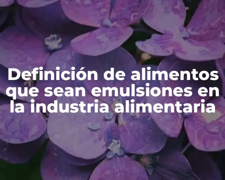 Definición de alimentos que sean emulsiones en la industria alimentaria