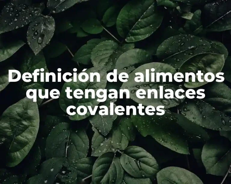 Definición de alimentos que tengan enlaces covalentes