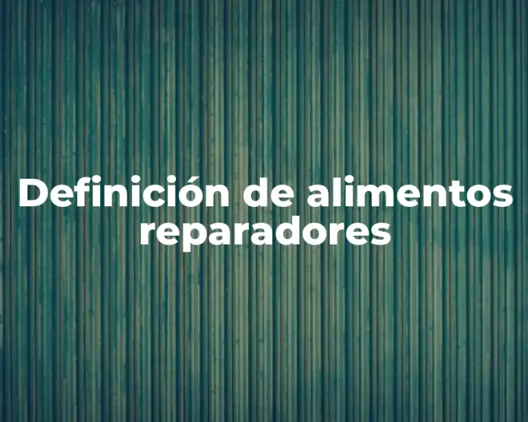 Definición de alimentos reparadores