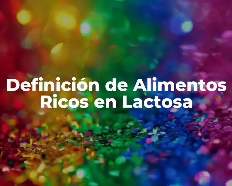 Definición de Alimentos Ricos en Lactosa