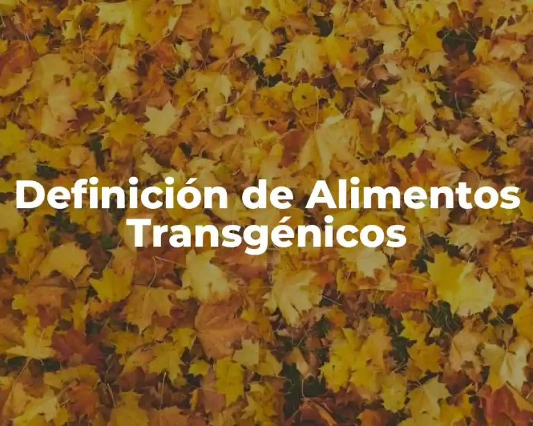 Definición de Alimentos Transgénicos