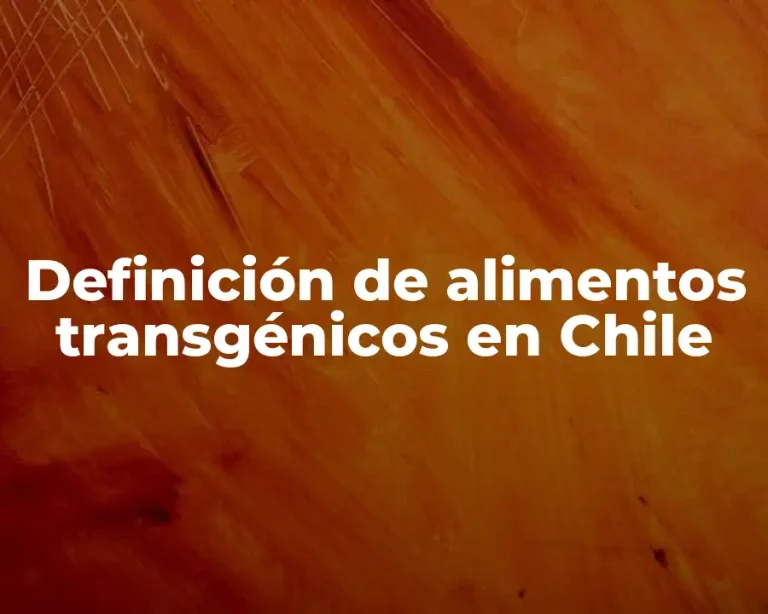 Definición de alimentos transgénicos en Chile
