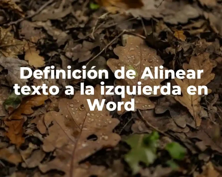 Definición de Alinear texto a la izquierda en Word