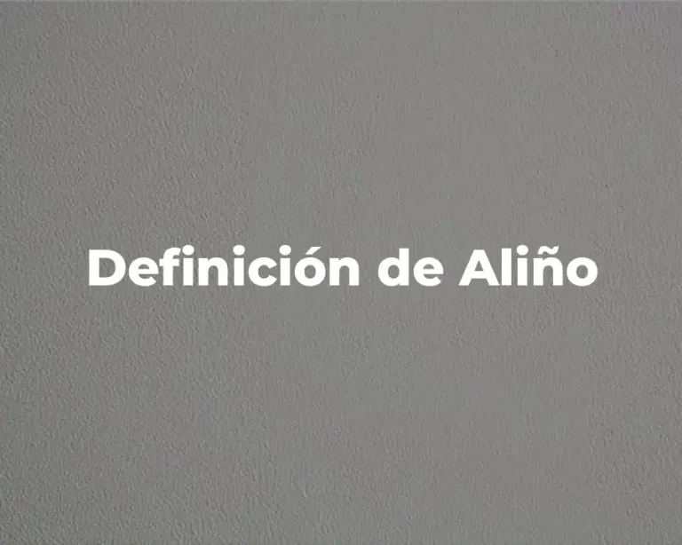 Definición de Aliño