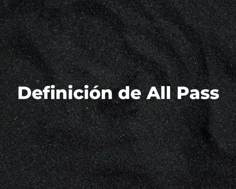 Definición de All Pass