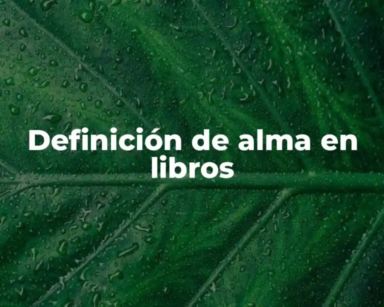 Definición de alma en libros