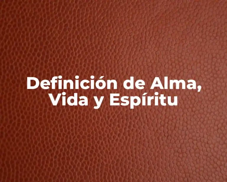 Definición de Alma, Vida y Espíritu