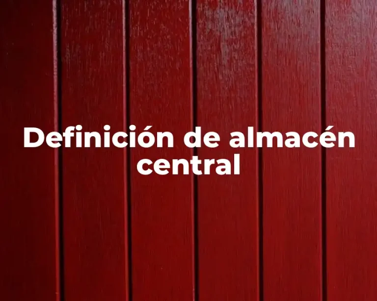 Definición de almacén central