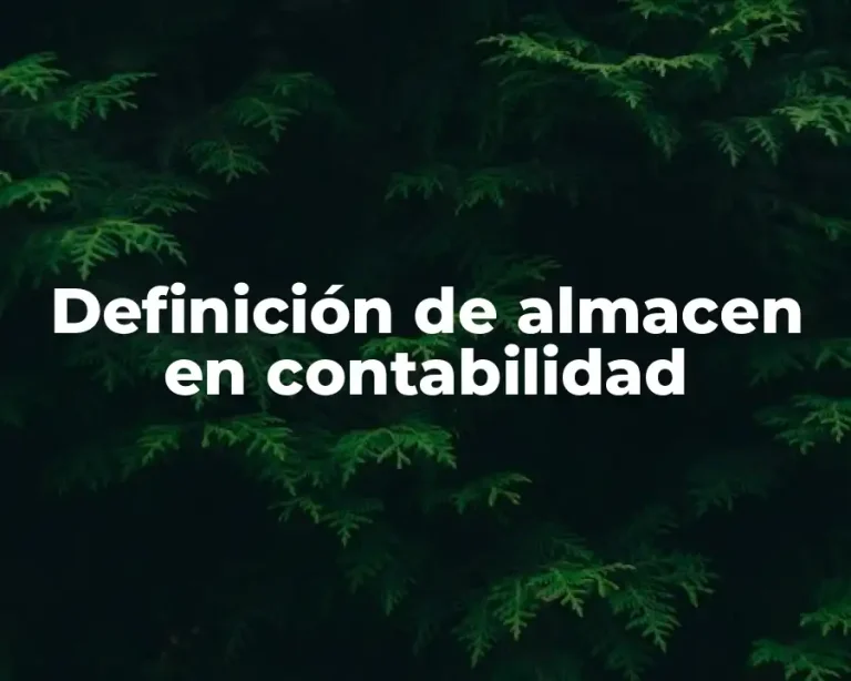 Definición de almacen en contabilidad