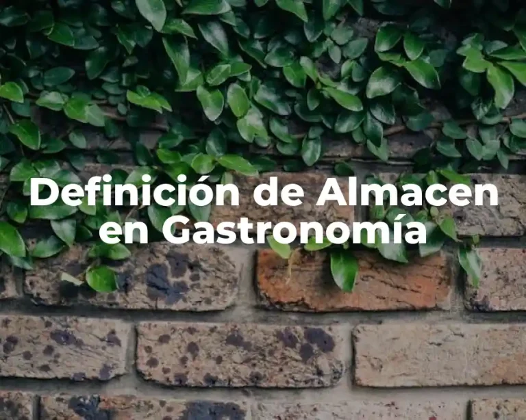 Definición de Almacen en Gastronomía