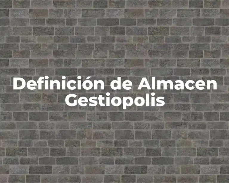 Definición de Almacen Gestiopolis