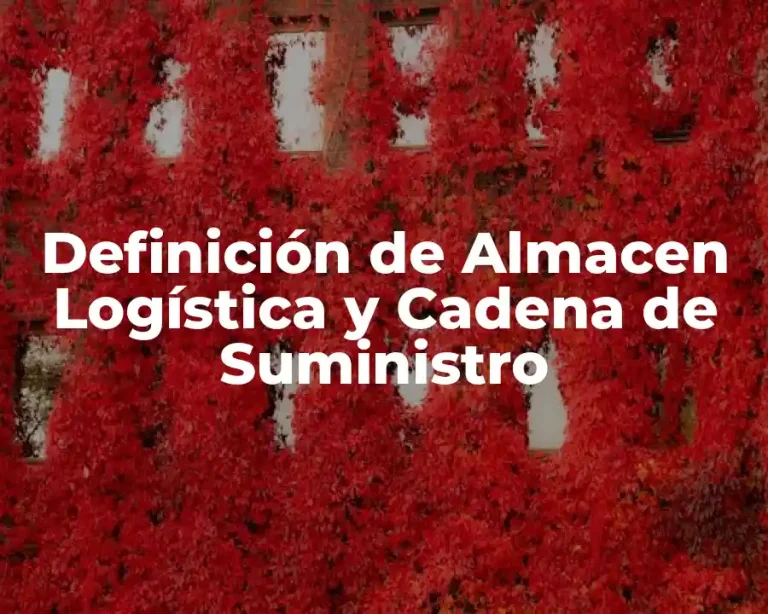 Definición de Almacen Logística y Cadena de Suministro