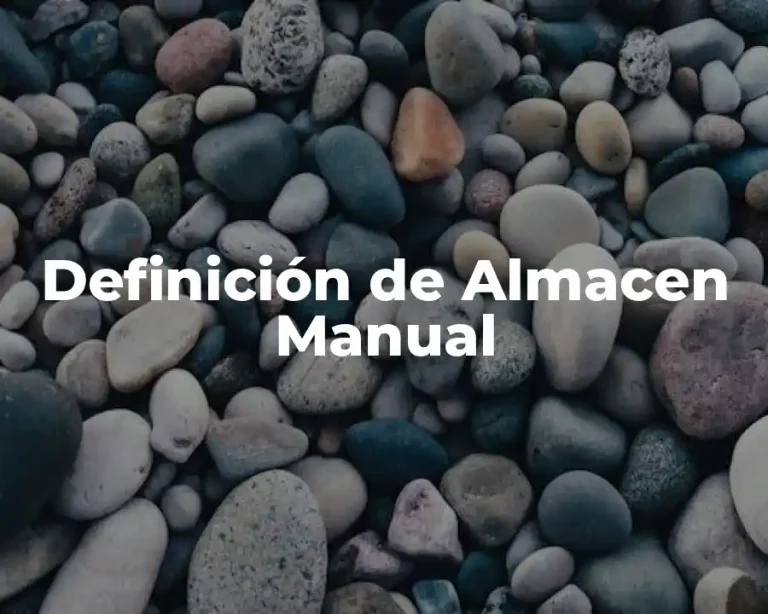 Definición de Almacen Manual