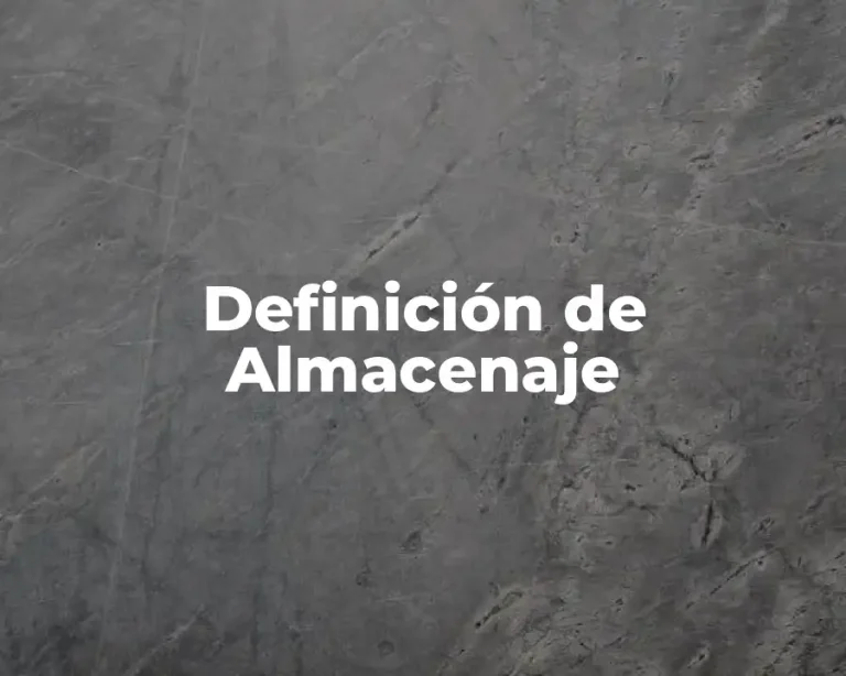 Definición de Almacenaje