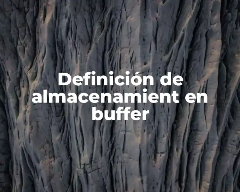 Definición de almacenamient en buffer