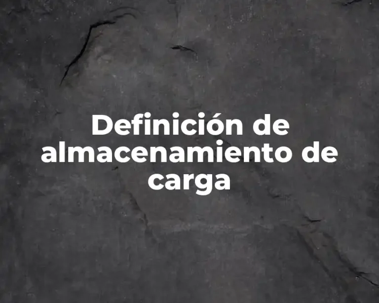 Definición de almacenamiento de carga