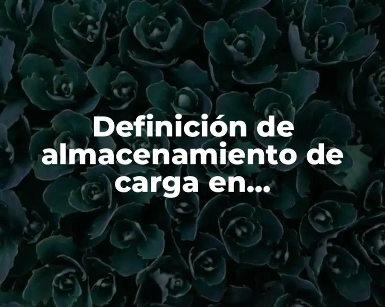 Definición de almacenamiento de carga en electroestática